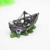 Pirate Ship Aquarium Decor: Glass Tank Hideout & Resin Mast Ship