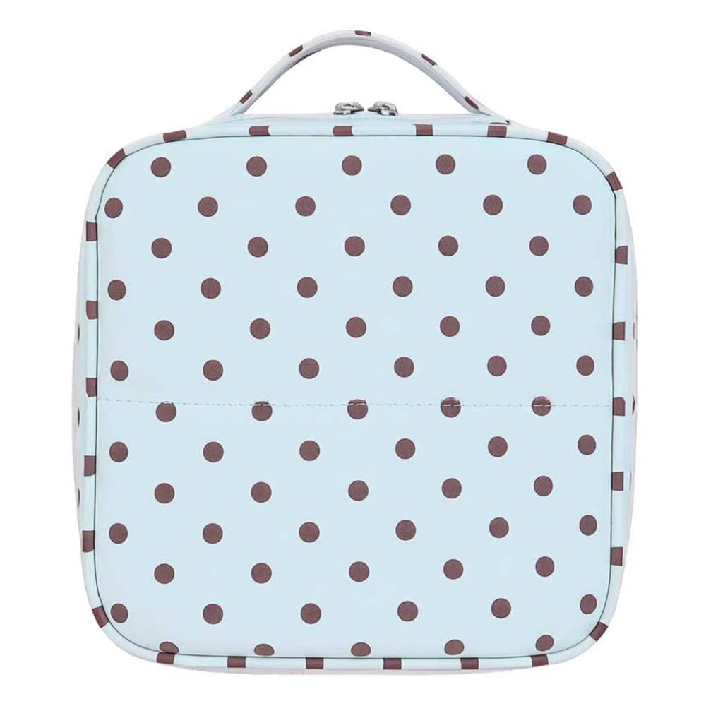 Foldable Handheld Makeup Bags Multi-Partition Cosmetics Handbag Travel Wash Pack Home Organization зелёный