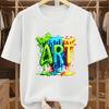 Plus Size Men'S T-Shirt with Colorful Dripping ART Graphic Print Comfortable Casual Short-Sleeved T-Shirt for Summer