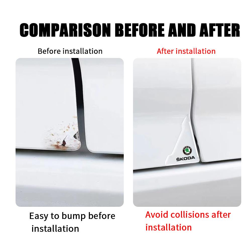 Clear Invisible Door Corner Anti-Collision Protector Sticker 2PCS Self-Adhesive Anti-Scratch Car Styling For Skoda Octavia A5 A7