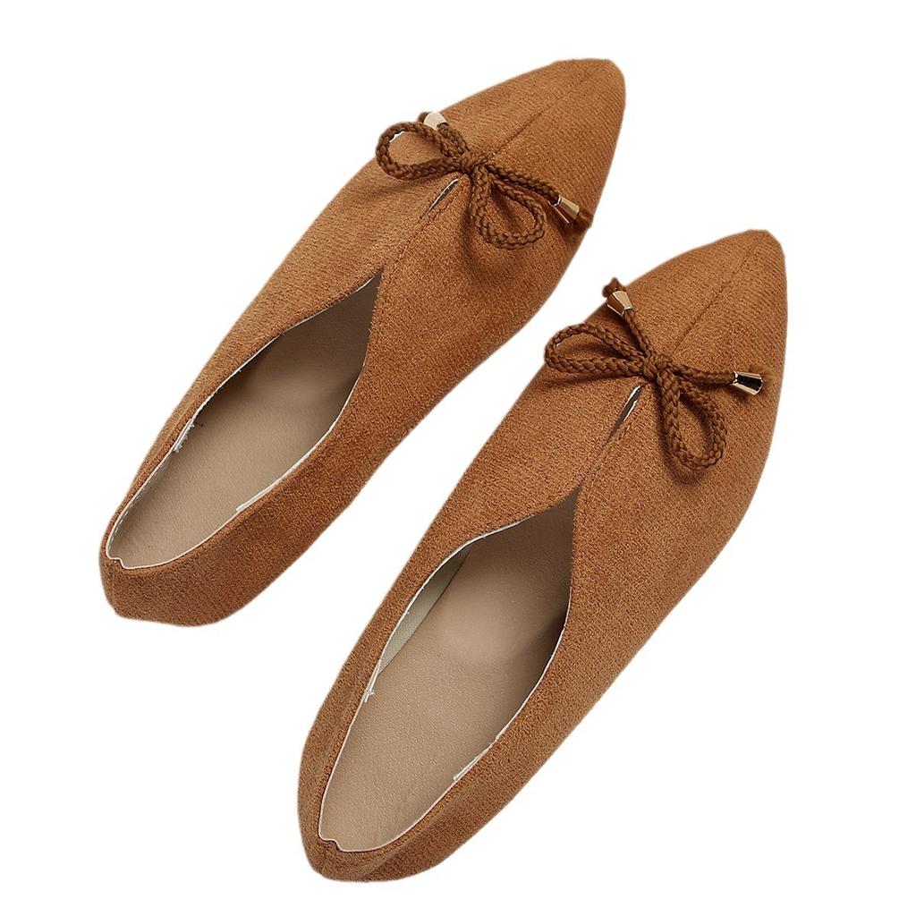 Women's Casual Single Shoes Women's New Flat Bow Pointed Comfortable Women's Shoes