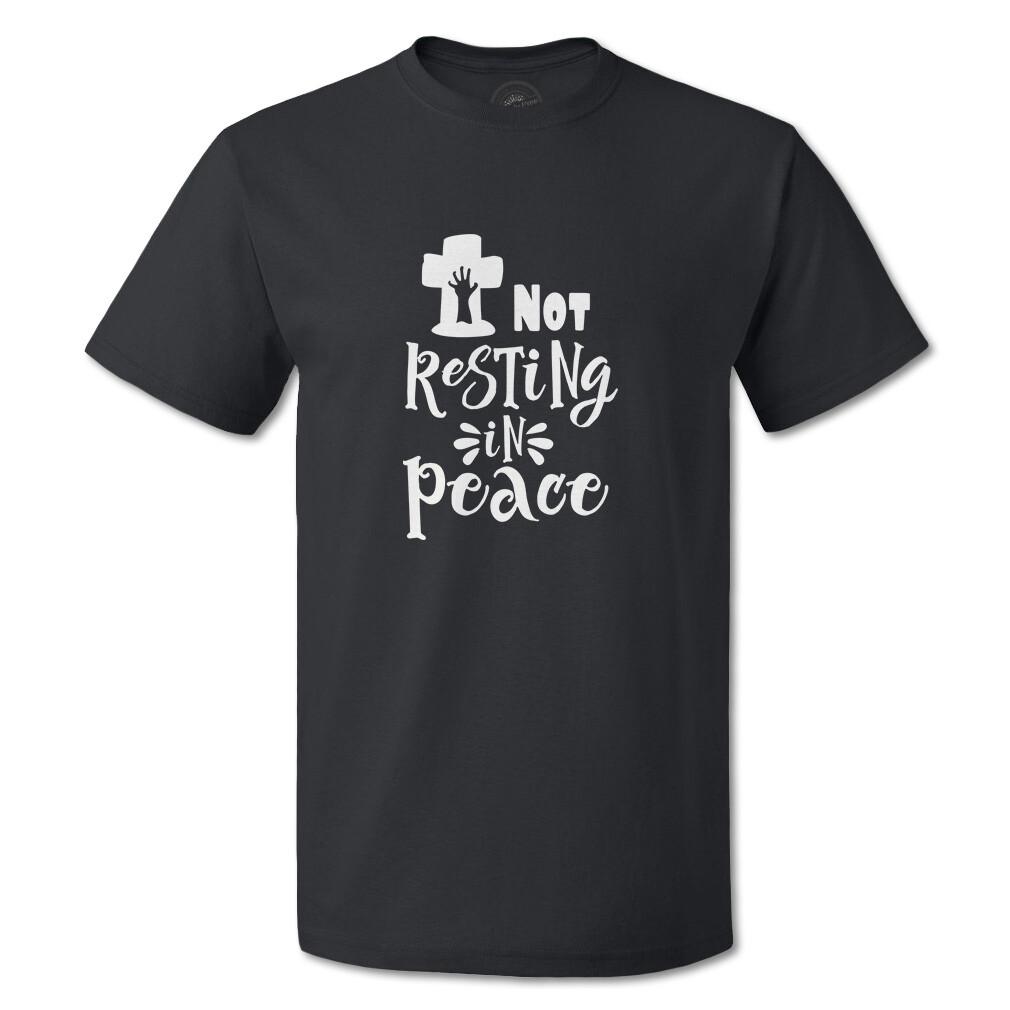 Funny Graphic T Shirts Halloween Not Resting in Peace Cotton Blanket Top Cider XXXL