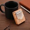 Mini-Daumenklavier 9 Tasten Holz Fingerklavier Tragbar Verstellbares Lanyard Handheld Volksinstrument Anfänger Musikliebhaber