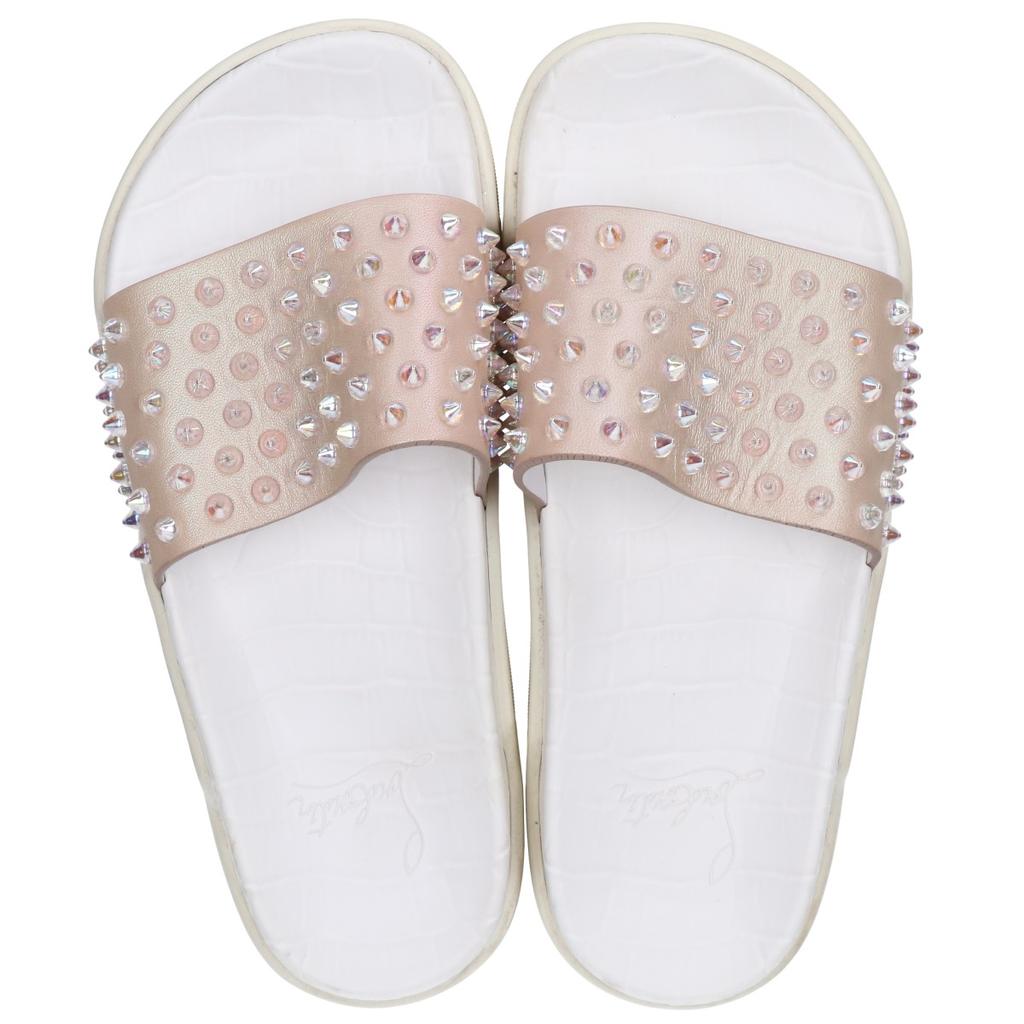 Christian Louboutin [Beautiful condition] Spike Studs shower sandals/ shoes 36.5 Beige / whiteUsed