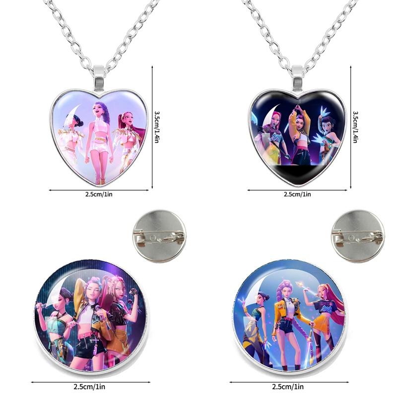 Anime Film Kpop Demon Hunter Bracelet Girls Necklace Moive Kpop Warriors Huntrix Pin Brooch Accessories Jewelry Fans Favor Gift