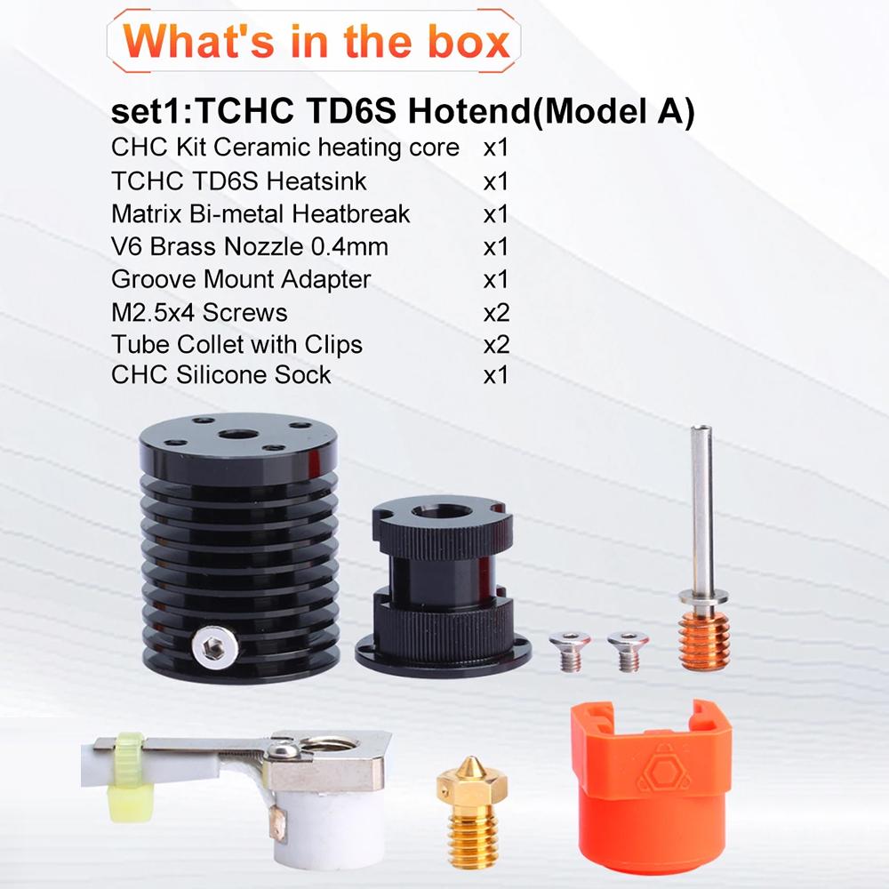 Trianglelab TD6S Hotend Kit with Ceramic Heating Ring + V6 Nozzle Compatible with Voro 3D Printer