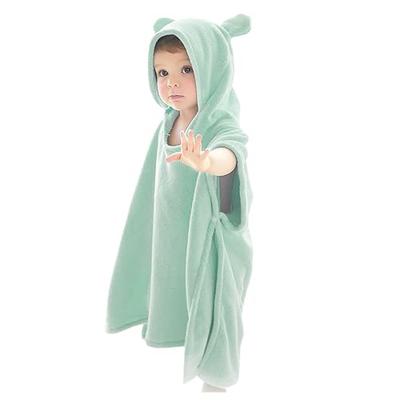 [ARCADY] Baby Bathrobe, Kids Bath Poncho, Hooded Bath Towel (Almond Green, M) - Perfect for Baby Shower Gifts