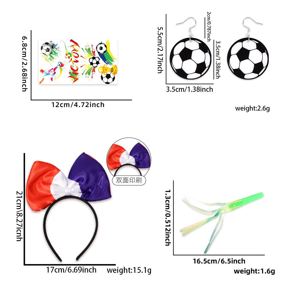 World Football Match Cheer Set, Multi-Country Flag Headband & Badge, Fans Cheering Accessories