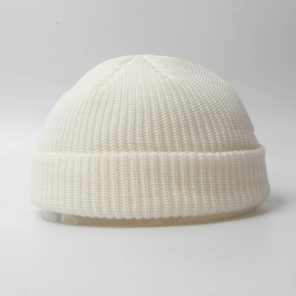 Fisherman Beanie Hats for Men Women Knit Trawler Skull Cap Watch Bonnets Spring Fall Short Stylish Plain Rolled Cuff Skullcaps