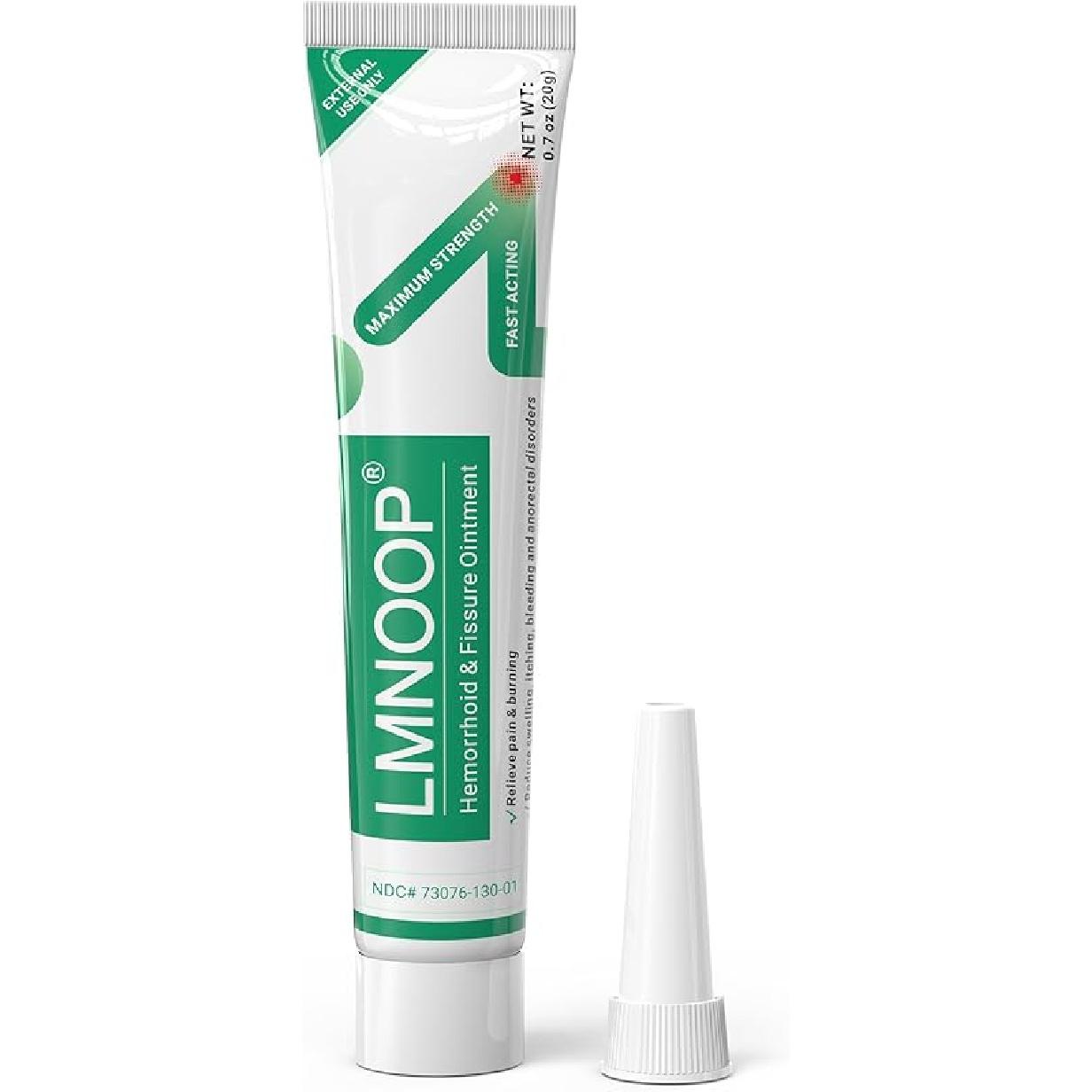 

LMNOOP® Мазь для лечения геморроя, Максимально сильное действие и Быстрое облегчение боли, зуда, жжения, отека, трещин, кровотечений, дискомфорта, 20g