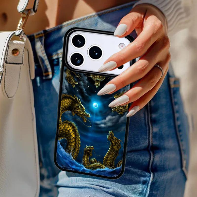 Asian Chinese Dragon soft Phone Case For iPhone 17 Air 14 15 13 12 Max Cover For Apple 14 15 16 16e 11 Pro Max Plus Coque
