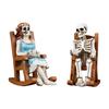 Skeleton Couple Figurine Resin Male And Female Skeleton Ornament Skeleton On Rocking