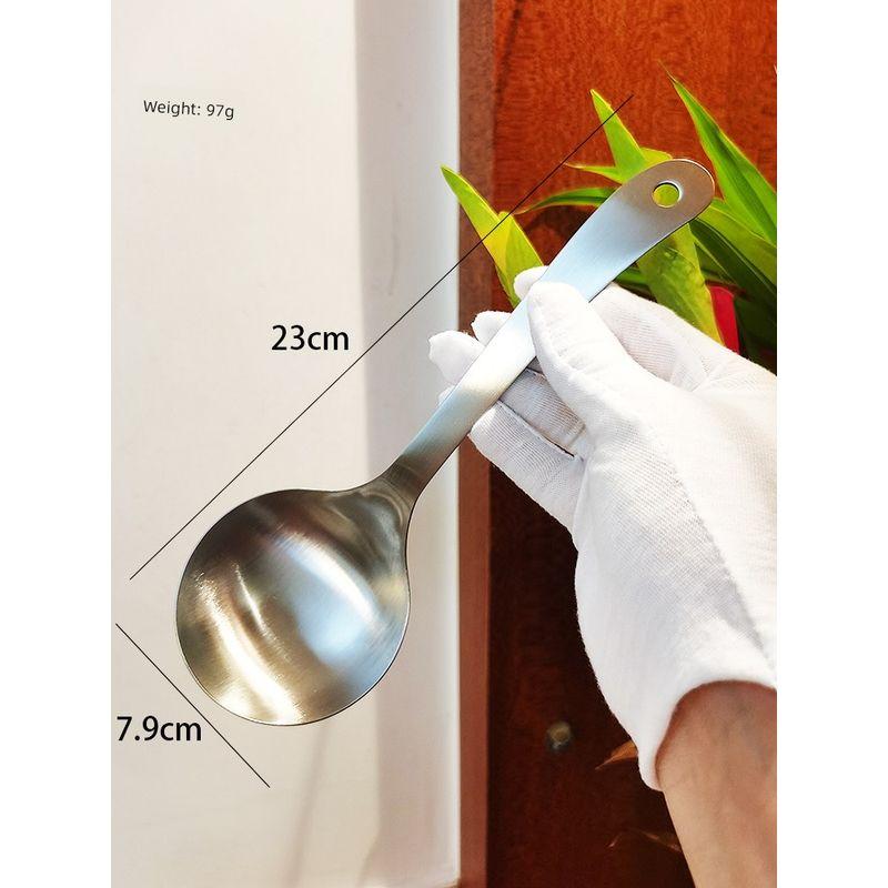 

Thickened 304 Stainless Steel Spoon Matte Deepening For Home Porridge Spoon Meal Spoon Restaurant Serving Spoon Short Handle Spoon Soup Drinking Spoon [Large Size] Matte Deepened Spoon