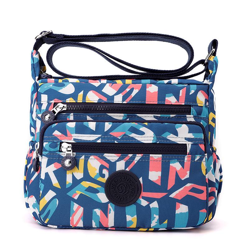 Casual and Lightweight Printed Nylon Medium Mother Bag Women's Bag, New Nylon Women's Shoulder Messenger Bag Cloth Bag Bag