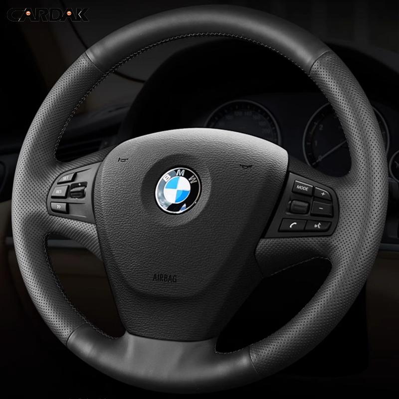 Full Black Leather Car Steering Wheel