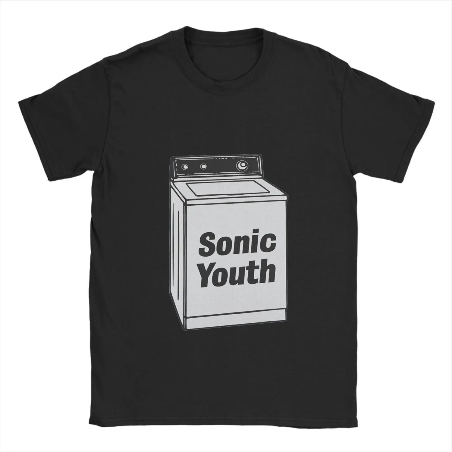 

2025 Sonic Youth Rock Band 100 Cotton T Shirt For Men Summer T-Shirts O Neck Harajuku Tees Oversized Logo Clothes XXXL чёрный