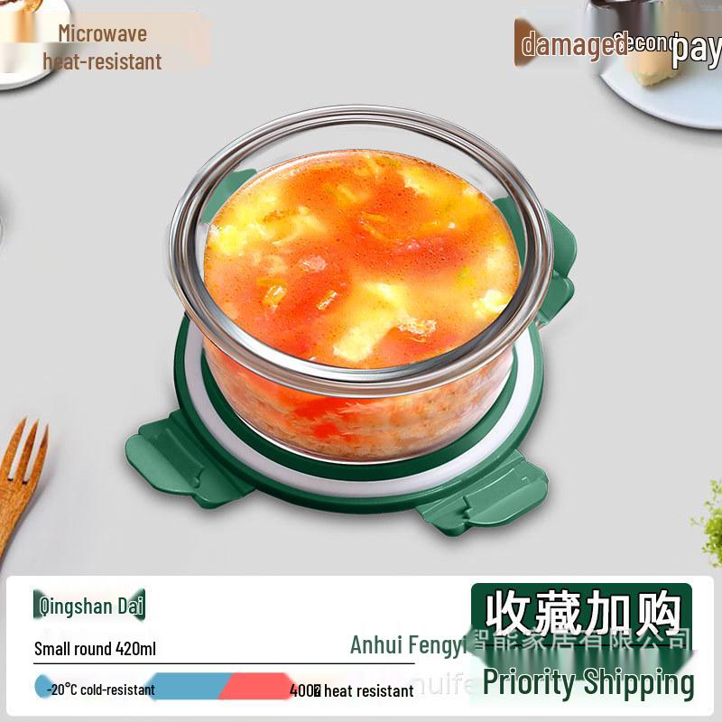 Microwave-Safe Transparent Lunch Box with Lid – High Temperature Resistant Bento Container, White