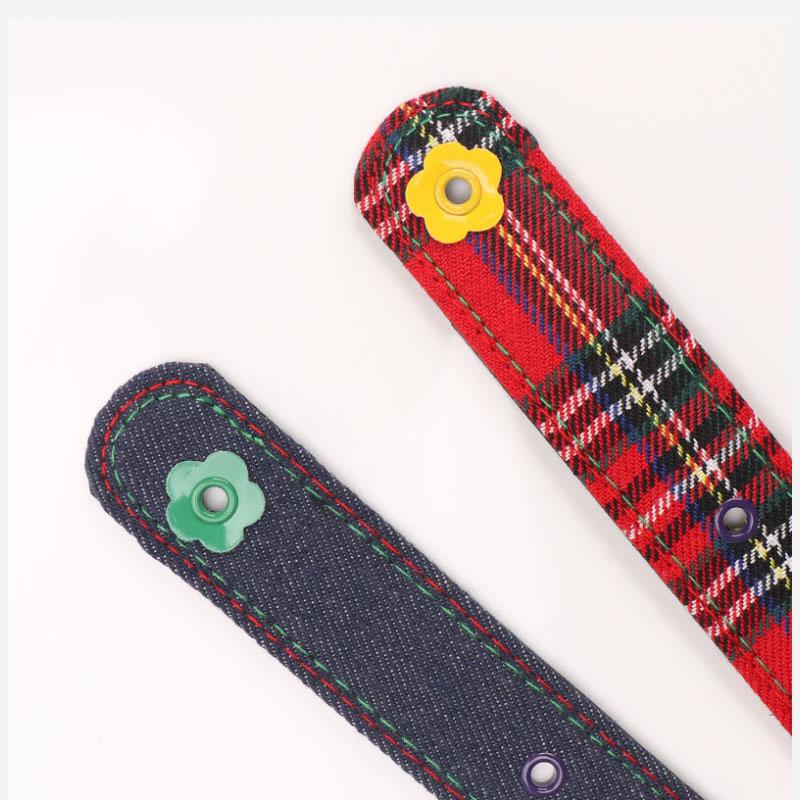 Women's Floral Eyelet Belt Plaid Faux Leather Strap Edgy Punk Waist Chain Dopamine Fashion Jeans Accessory Y2K Decorative