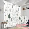 2pcs  2D plane printing Print Curtains Cute Christmas Snowman Tree Gift (3) Polyester Easy Install (without rod) Room Decor