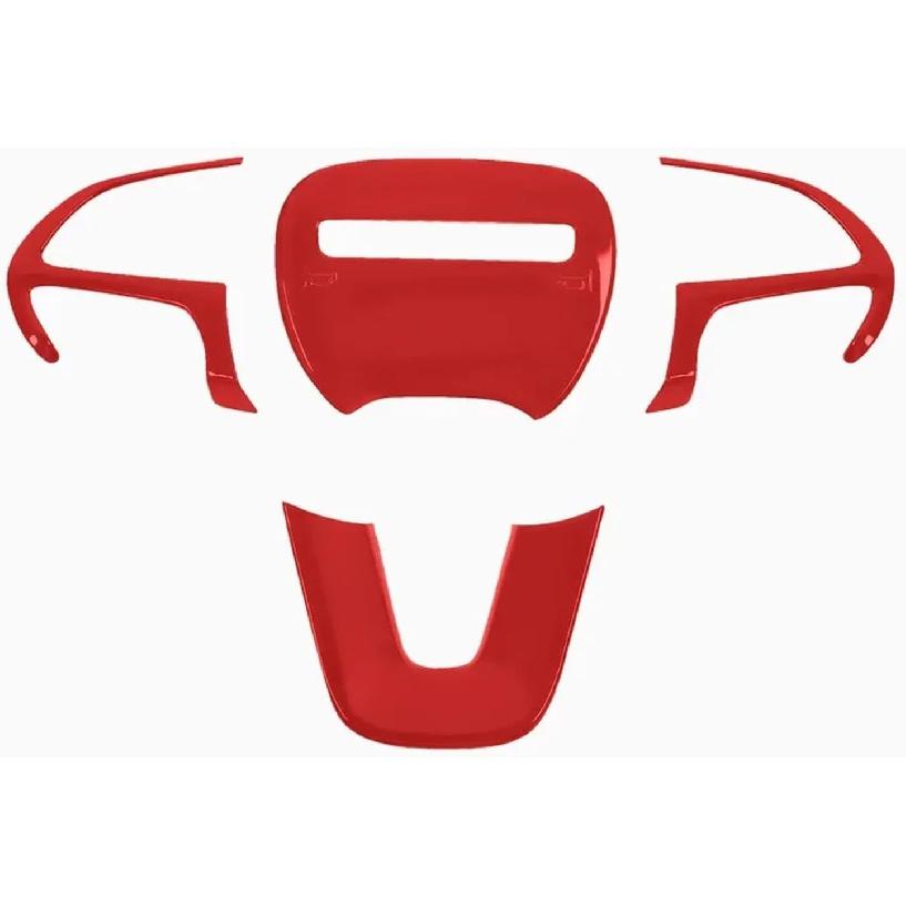 Fit for Dodge Challenger Charger 2015-2021 ABS Interior Steering Wheel Trim Cover Button Frame Sticker Decoration(Carbon)