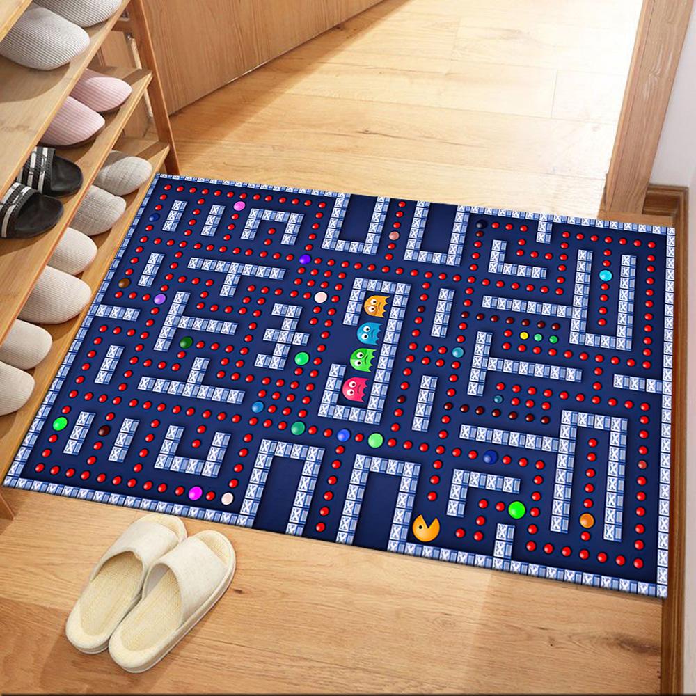Pac-man Adventure Square rugs are a great choice for living rooms, bedrooms, home décor, and as gifts.