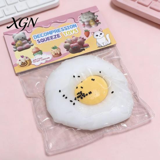 Slow Rebound Fried Egg Toy Stress Relief Rising Sesame Squeeze Sensory Simulated Food Fidget Decompression Tools Adult Ball