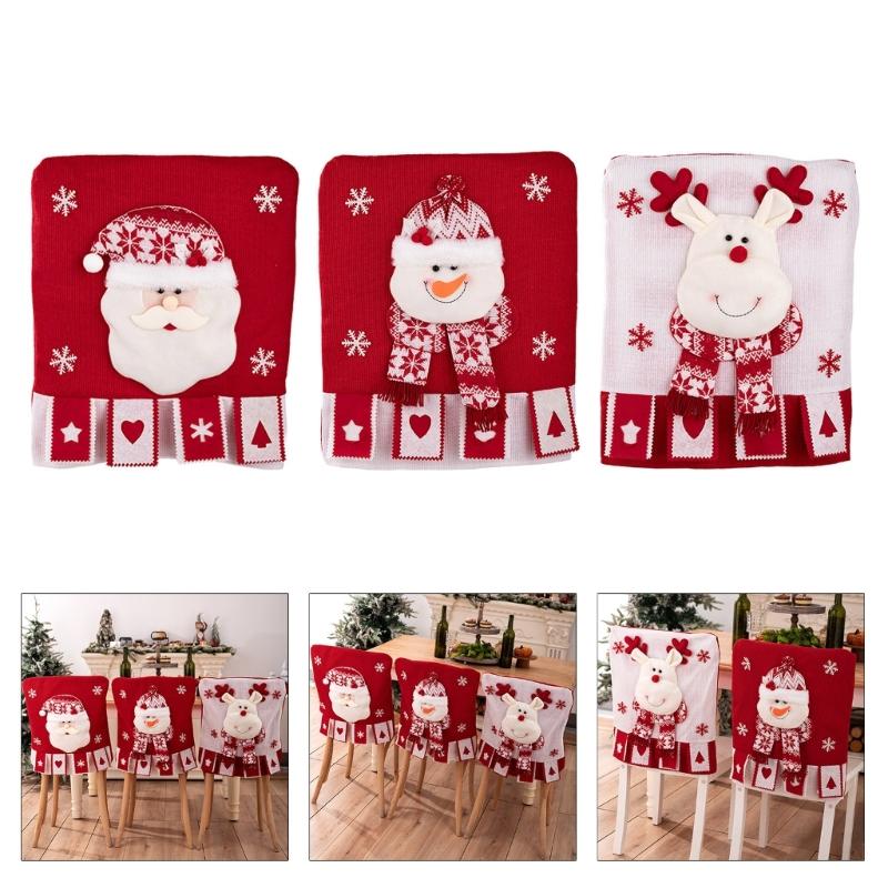 Christmas Themed Elastics Chair Cover Realistic Christmas Designs for Family Gatherings