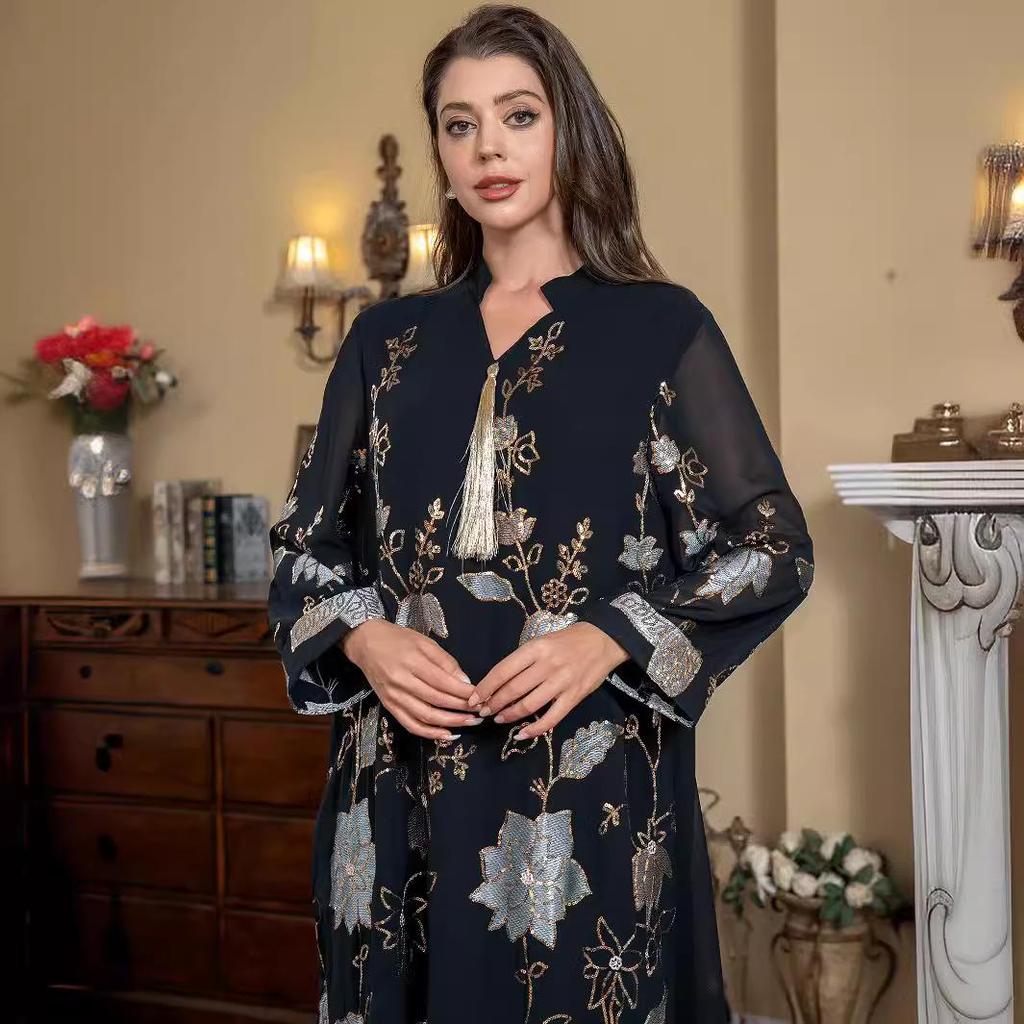 Paillettenstickerei Quastenkleid im Nahen Osten für Damen