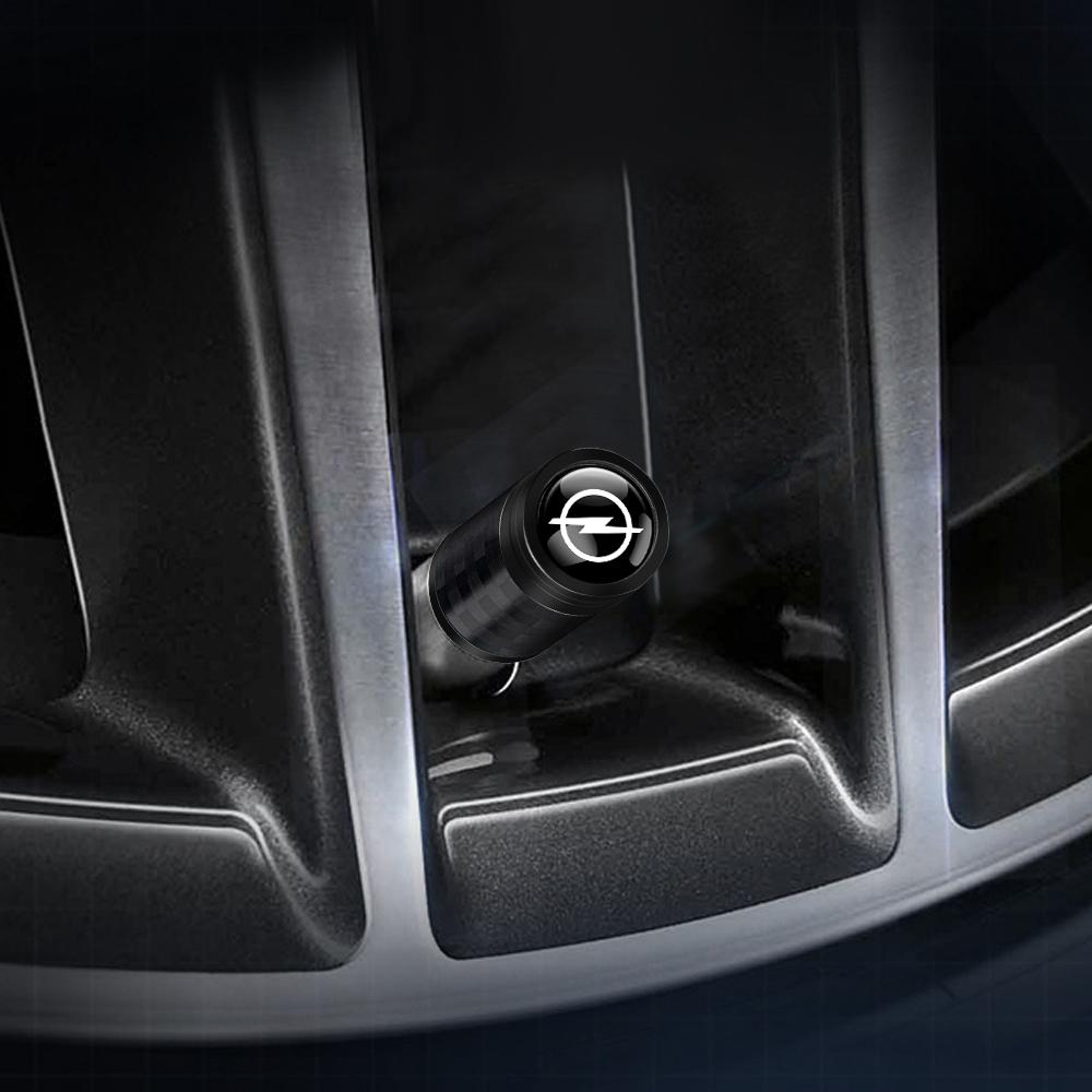 4Set New 3D Car Accessories Wheel Carbon Fiber Valve Caps Stem Case for Opel Astra H G Insignia Mokka Zafira Corsa Vauxhall OPC