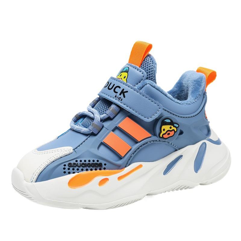 Little Yellow Duck Boys Shoes 2025 Spring and Autumn New Fleece Two Cotton Fashion Baby Princess Leather Sneakers