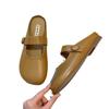 French half slippers women's summer wear 2025 new fashion flat-bottomed bag head niche high-end half-drag single shoes women
