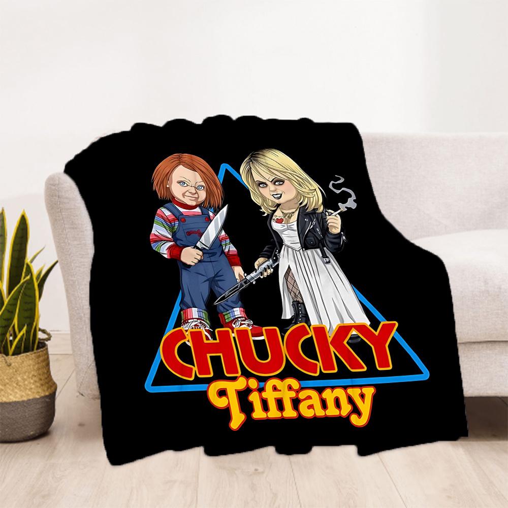 1pc Chucky Tiffany Outdoor Blanket Lightweight Flannel, All-Season Use for Sofa, Bed, Travel, Camping, Living Room, Office, Couch101