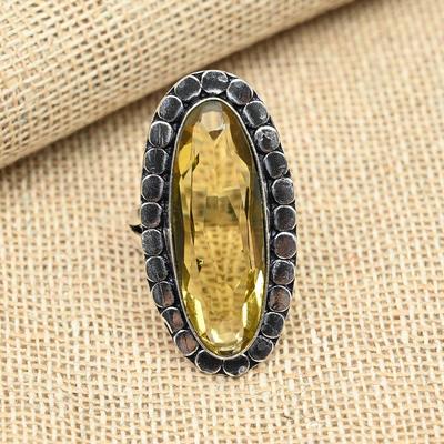 Citrine Gemstone 925 Solid Sterling Silver Jewelry Handmade Birthday's Gift Ring