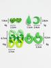 Fashion Green Geometric Acrylic Earrings Set for Women Heart Shaped Resin Earring Pack Party  Jewelry