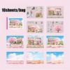 Mr. Paper,Sweet Landscape Stickers Pack of 10 Large Size Holiday Seaside Cherry Blossom Decorative Stickers for Handbooks Gifts
