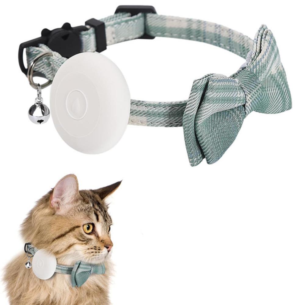 Adjustable Locator Holder Collar Bow Tie Cat Collar Bow Tie Pet Collar With Bell for Airtag Pet Cat
