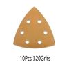 10/60 Stück gelbe Dreieck-Schleifpads Mausschleifpads Schleifpapier mit 6 Löchern 60/80/120/180/240/320 Körnung für Deltaschleifer