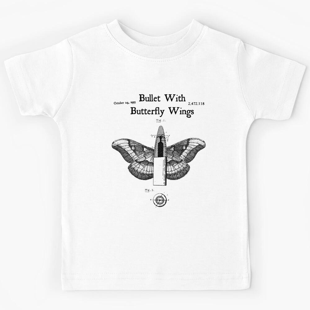 Bullet with Butterfly Wings Alternative Rock Bands of the 90s Black Text Kids T-Shirt 100
