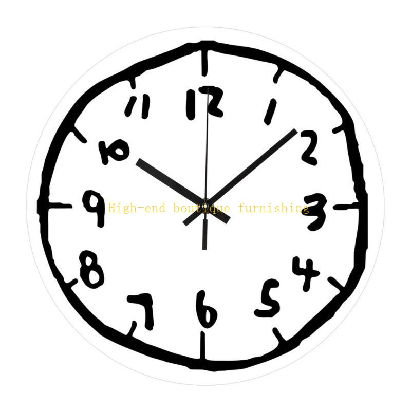 

Modern Graffitis Styles Acrylic Wall Hanging Clock for Home Or Office Decoration білий