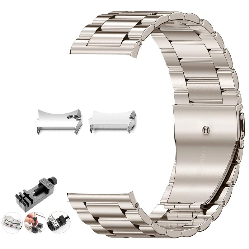 No Gaps Stainless Steel Band for Samsung Galaxy Watch7 6 4 Classic 46mm 47mm/Watch4 5 Pro 44mm 40mm Strap Curved End Bracelet