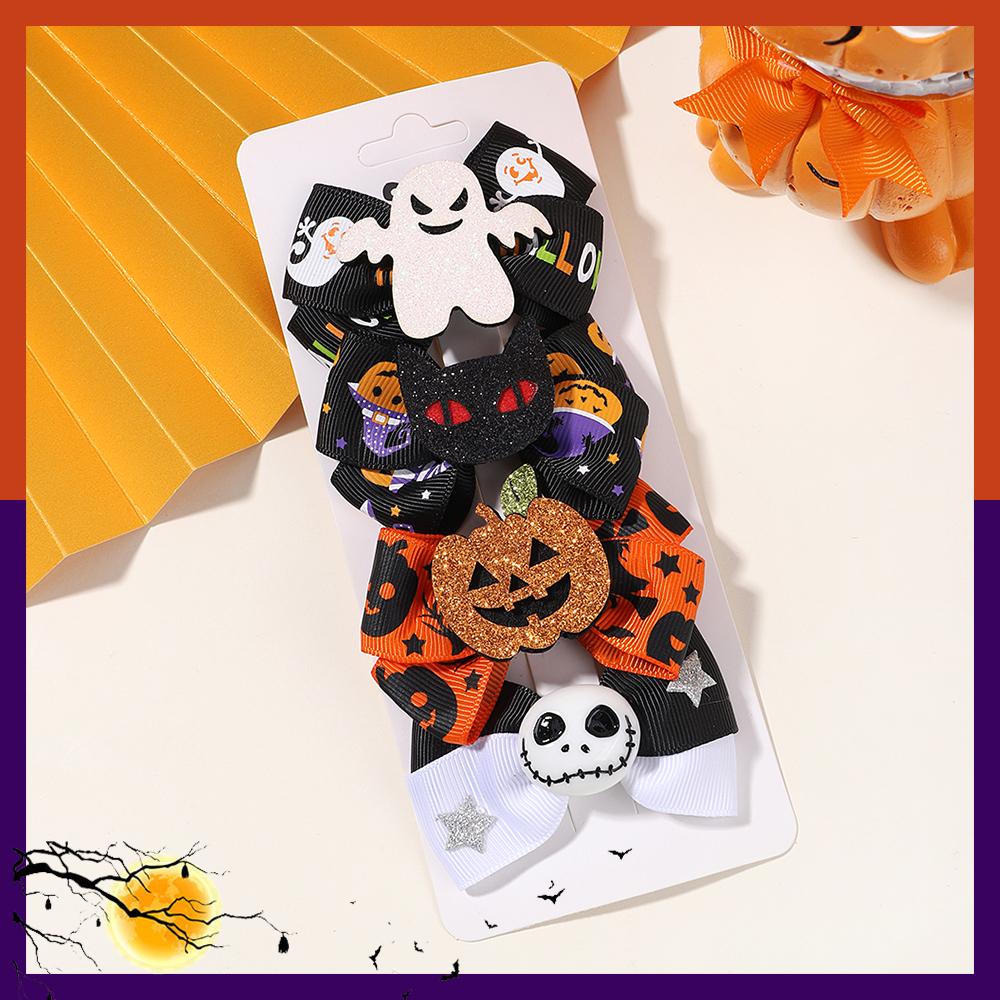 8Pcs/Set Halloween Hair Clips Ghost Skull Pumpkin Hairpin Festival Party Funny Baby Hair Accessories For Kid Hairclip Gift Quality