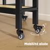 Folding Dining Table on Casters, Seats 4, Integrated Shelf, 100 x 100 x 75 cm, Oak