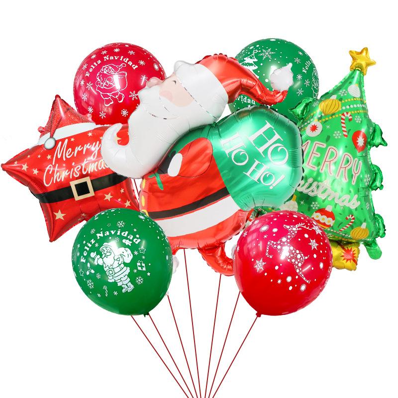 

Christmas Aluminum Film Balloon Combination Set Santa Claus Party Event Beautifully Decorated Balloon Package Christmas set 1