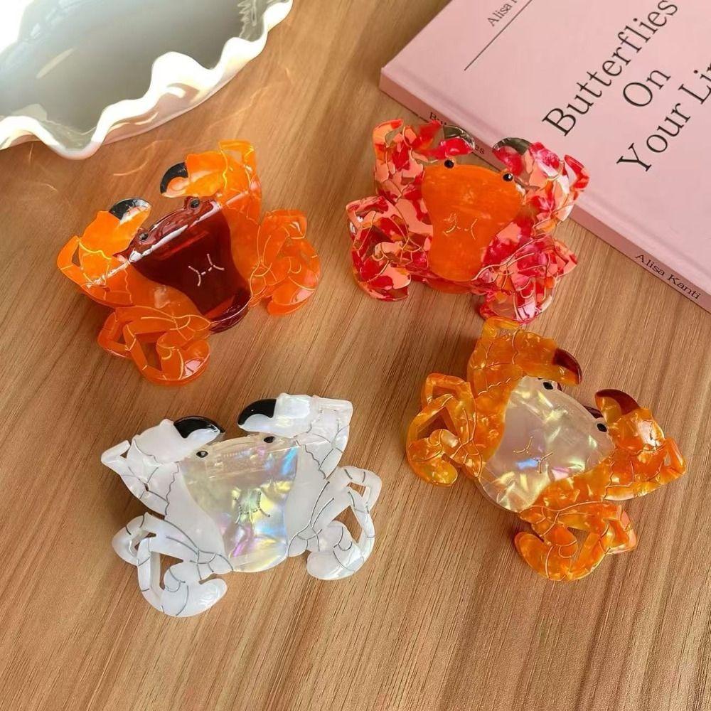 Sweet Ocean Animal Shark Clip Geometry Creative Hair Claw Crab Acetate Hair Clip Female