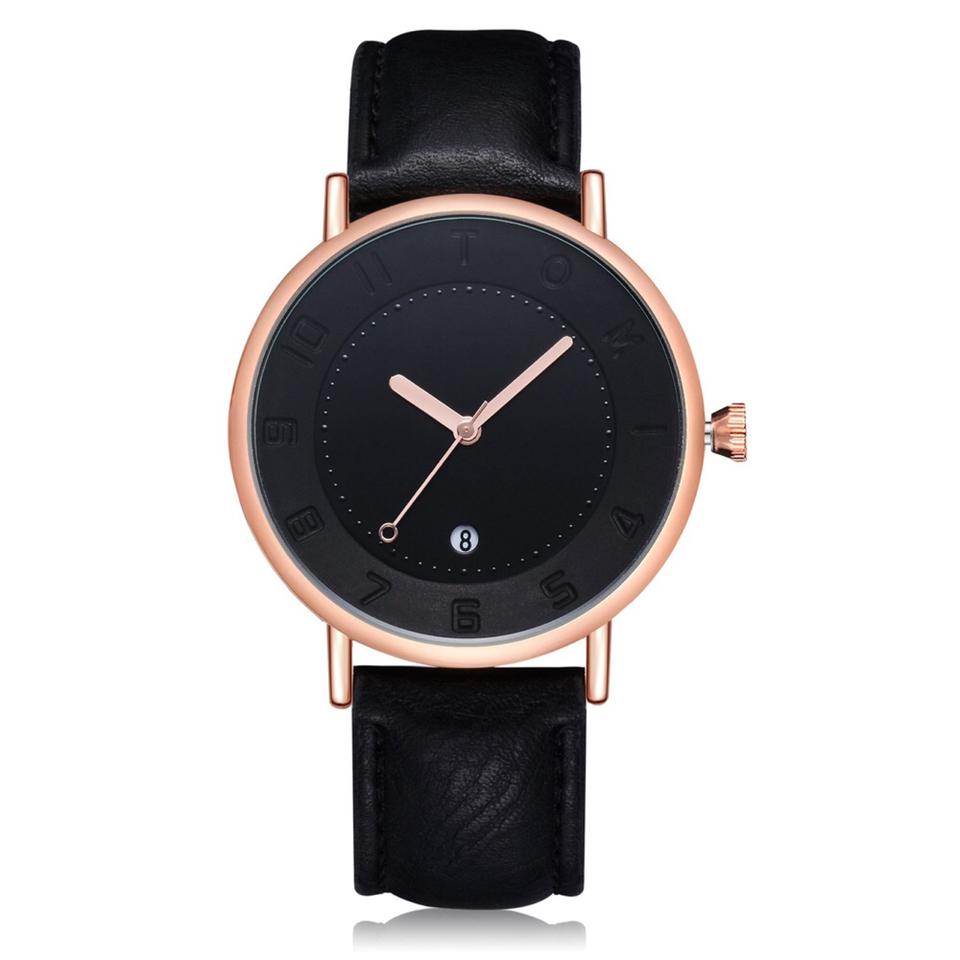 TOMI T085 Minimalist Quartz Watch Unisex Leather Strap Simple Design Fashion Business Wristwatch  ODM Custom Logo Watch