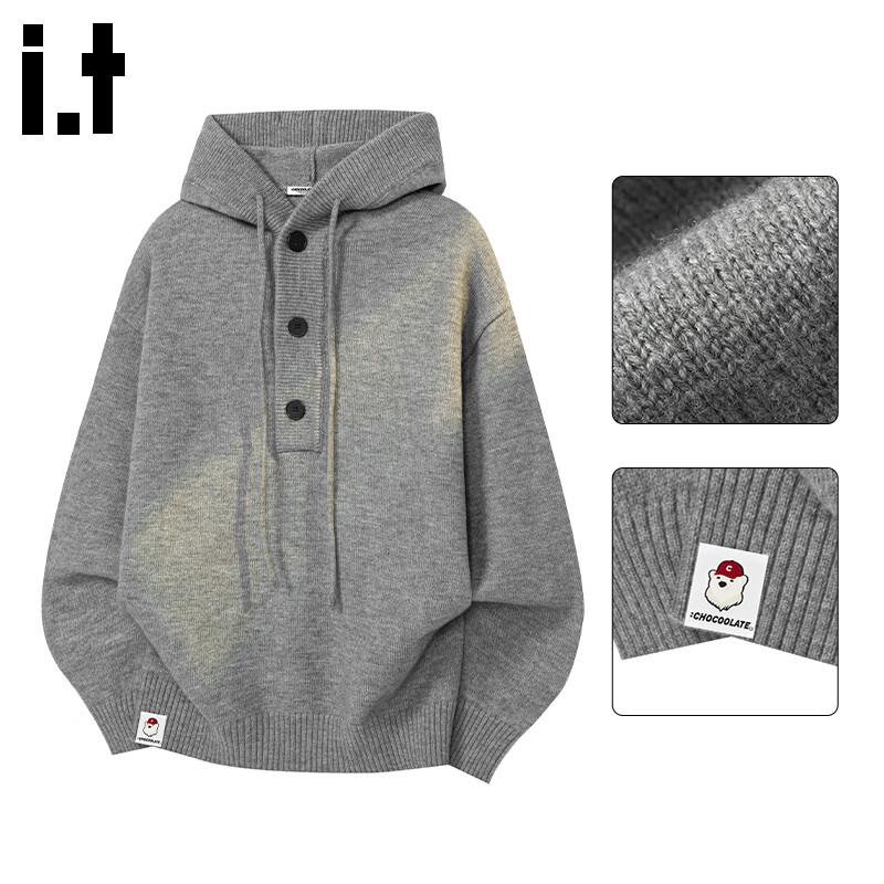 CHOCOOLATE Men's Loose-Fit Hooded Knit Sweater