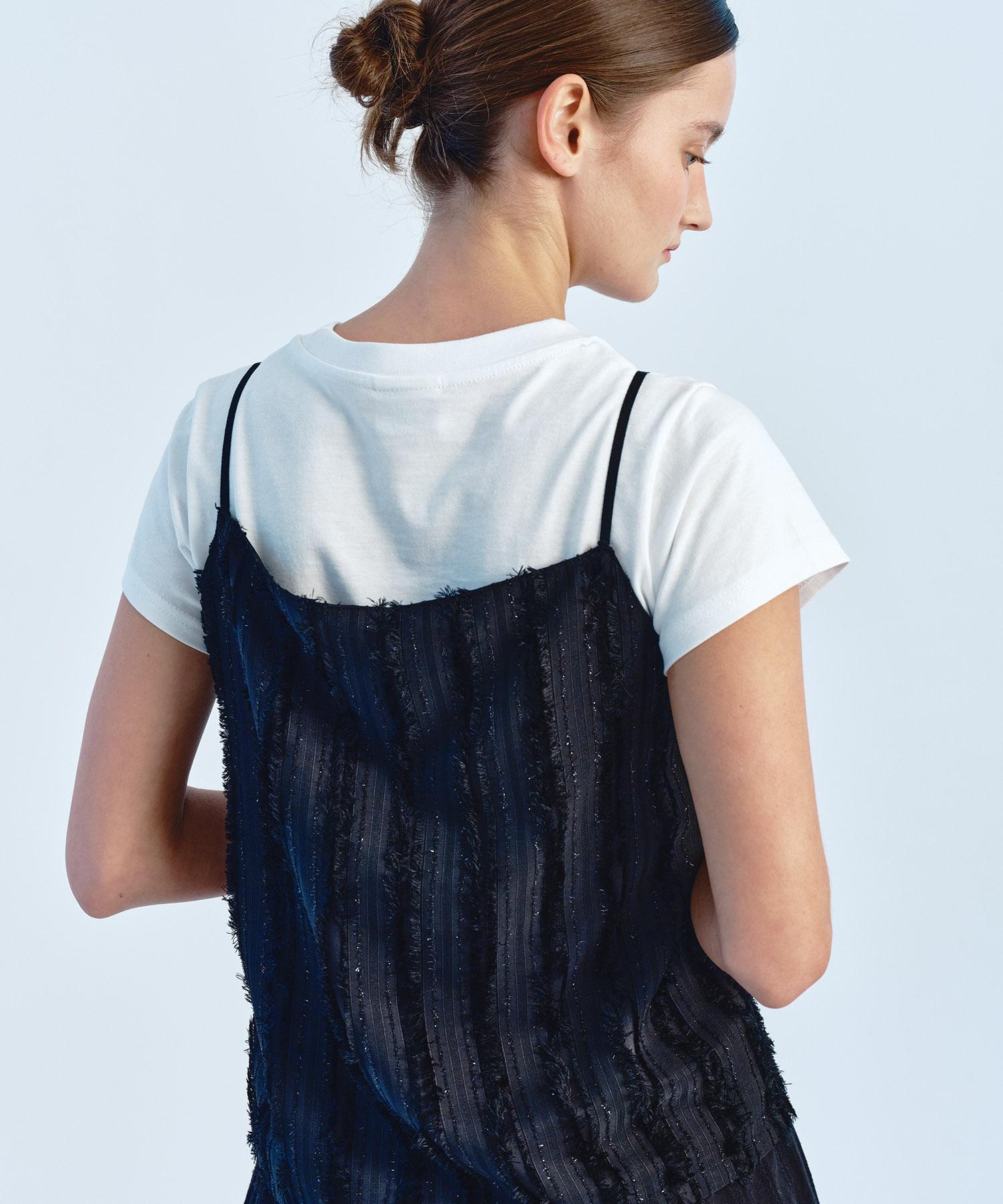 Soire Fringe Sleeveless Blouse - Black Black/F
