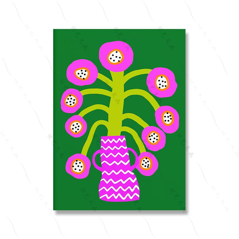 Abstrakte Vase Indoor Leinwand Malerei Kunst Wand Blumentopf Lustige Frau Bunte Blume Poster Bild Drucken Wohnzimmer Wohnkultur