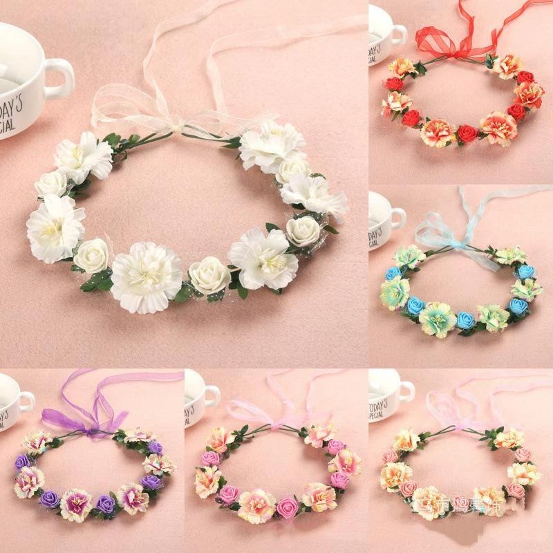 Rustic Farmhouse Handmade Flower Crown Durable Simulated Floral Headband for Country Wedding Barn Party
