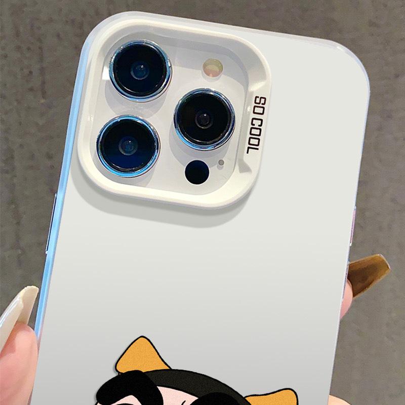 Shin-chan Face Pinching iPhone 17 Case - Silver, Fits Apple 15 Pro Max/14 Pro/13/16 Pro